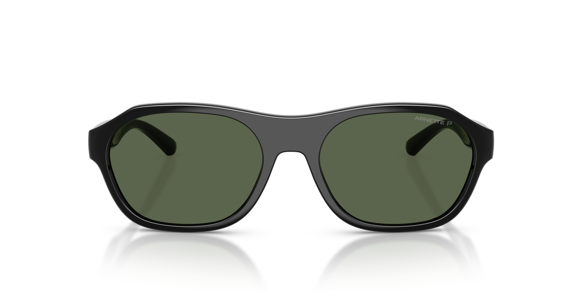 Arnette AN4380 Sunglasses in 29009A Recycled Black / Dark Green Polarized lens, front view
