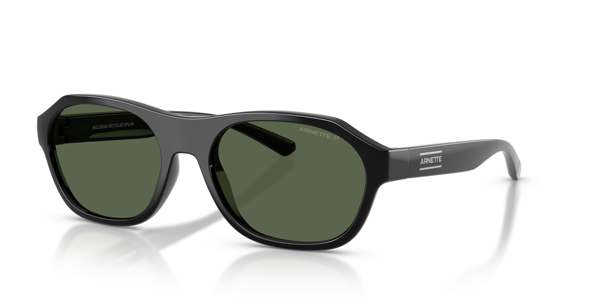 Arnette AN4380 Sunglasses in 29009A Recycled Black / Dark Green Polarized lens