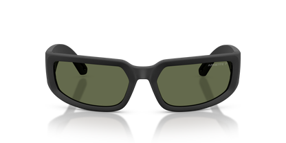 Arnette AN4382 Sunglasses in 2758/2 Matte Black / Polarized Green lens, front view