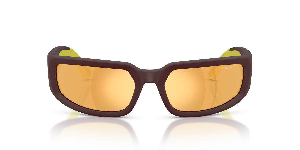 Arnette AN4382 Sunglasses in 30526O Matte Bordeuax/Light Green / Coffee Mirror Gold lens, front view