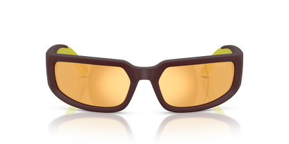 Arnette AN4382 Sunglasses in 30526O Matte Bordeuax/Light Green / Coffee Mirror Gold lens, front view