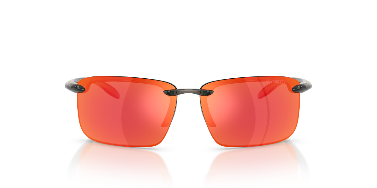 Arnette AN4383 Sunglasses in 2827AU Transparent Grey / Dark Grey Mirror Red/Yellow lens, front view