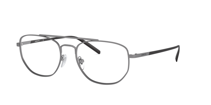 Arnette AN6125 Layne Eyeglasses Frame in 644 Shiny Brushed Gunmetal
