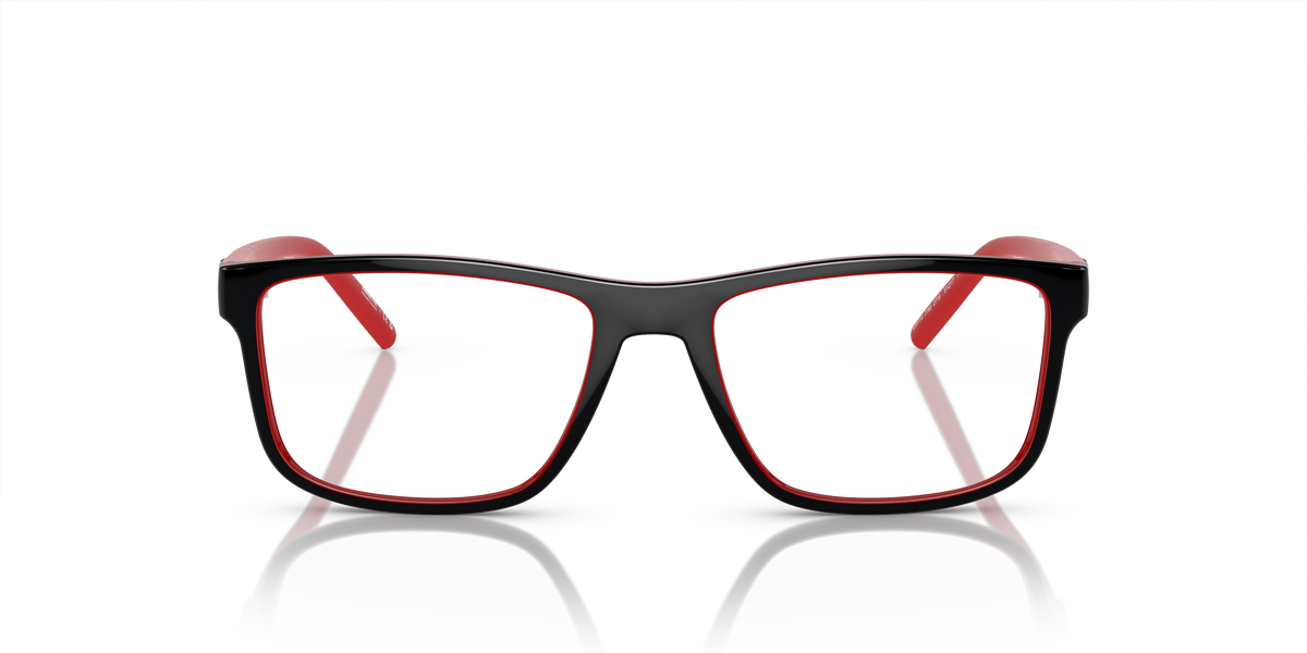 Arnette AN7183 Krypto Eyeglasses Frame in 2718 Top Shiny Grey On Red, front view