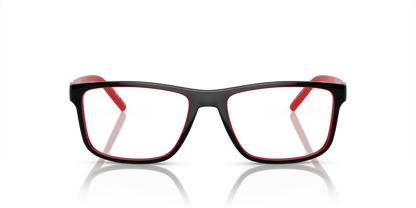 Arnette AN7183 Krypto Eyeglasses Frame in 2718 Top Shiny Grey On Red, front view