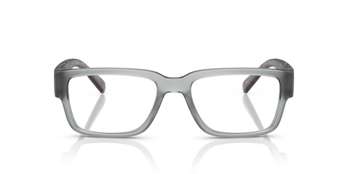 Arnette AN7261 Woah Eyeglasses Frame in 2969 Matt Transparent Grey/Pink Splatter, front view