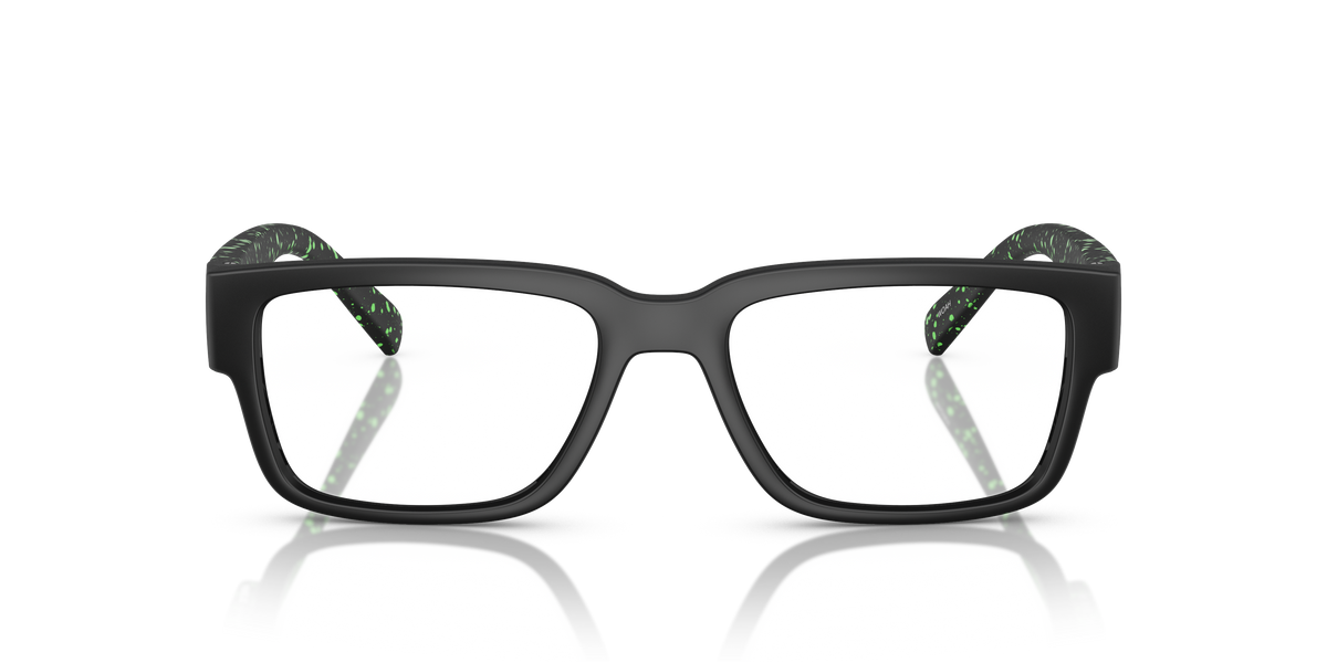 Arnette AN7261 Woah Eyeglasses Frame in 2971 Black/Gekko Green Splatter, front view