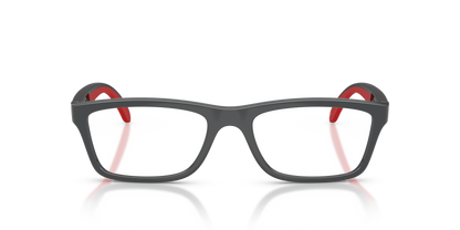 Arnette AN7270 Burb Eyeglasses Frame in 2841 Dark Grey/Red Rubber, front view