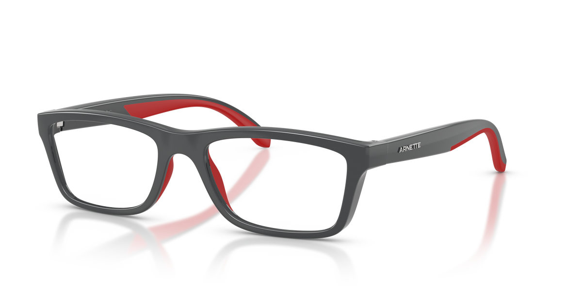 Arnette AN7270 Burb Eyeglasses Frame in 2841 Dark Grey/Red Rubber