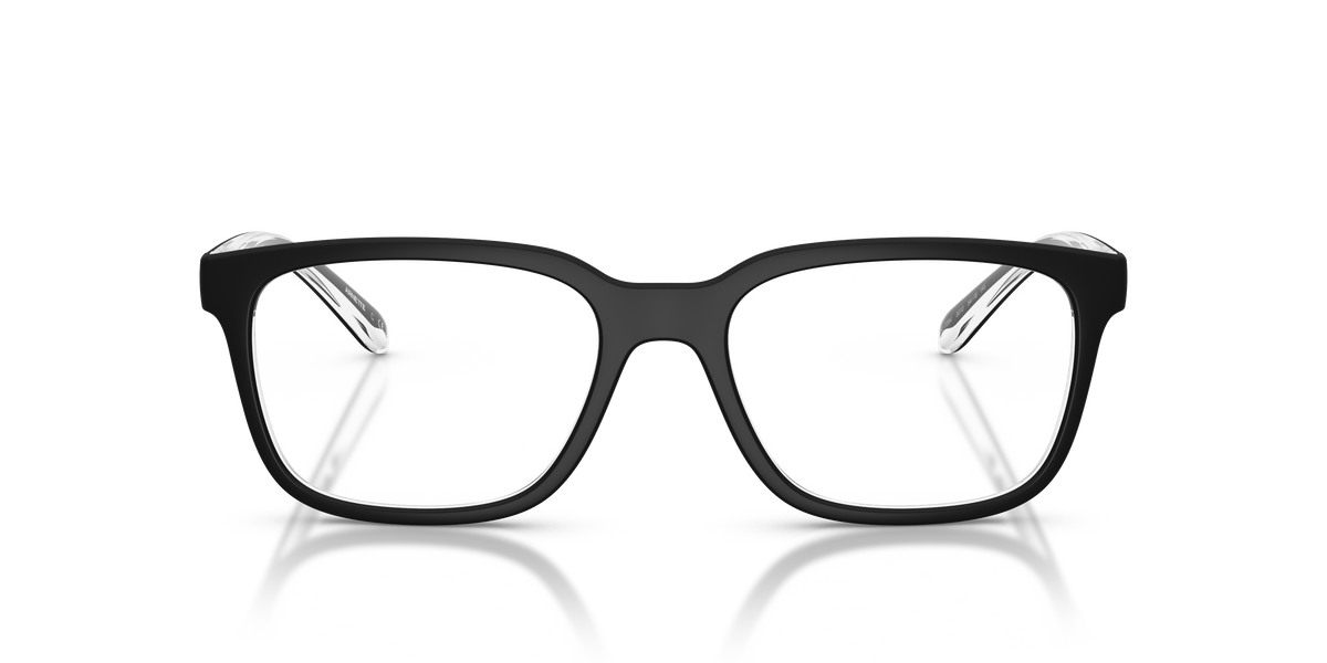 Arnette AN7284 Steek Eyeglasses Frame in 3010 Black/Crystal, front view