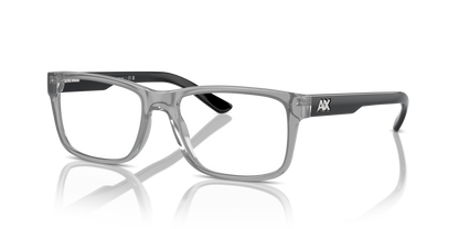 Armani Exchange AX3016 Eyeglasses Frame in 8239 Shiny Transparent Grey