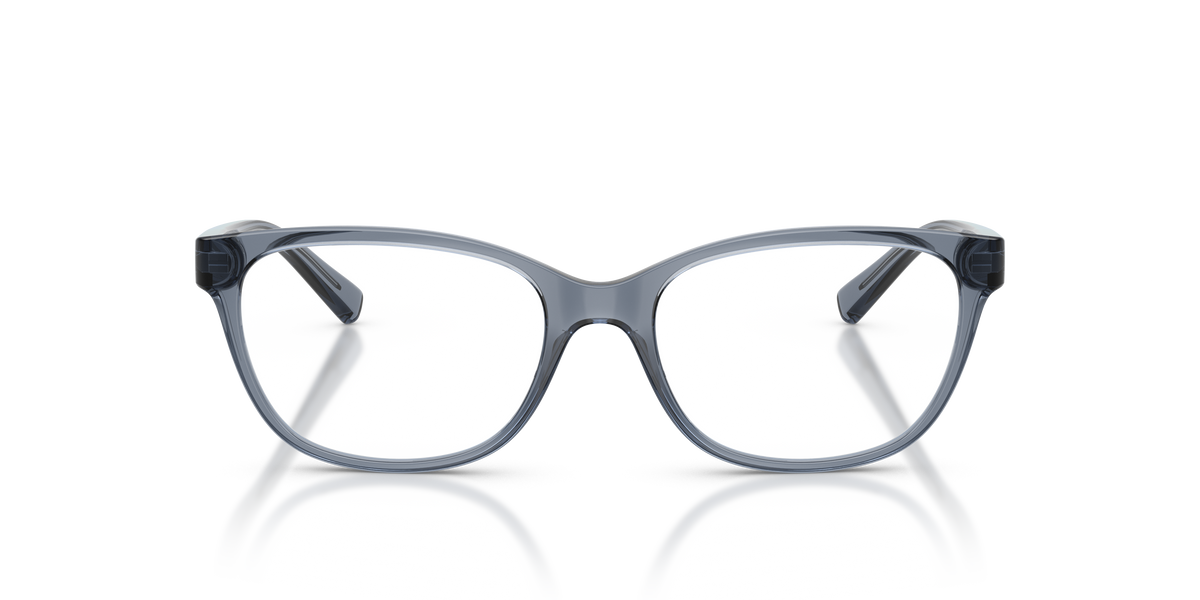 Armani Exchange AX3037 Eyeglasses Frame in 8410 Shiny Transparent Blue, front view