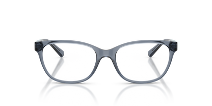 Armani Exchange AX3037 Eyeglasses Frame in 8410 Shiny Transparent Blue, front view