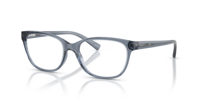 Armani Exchange AX3037 Eyeglasses Frame in 8410 Shiny Transparent Blue