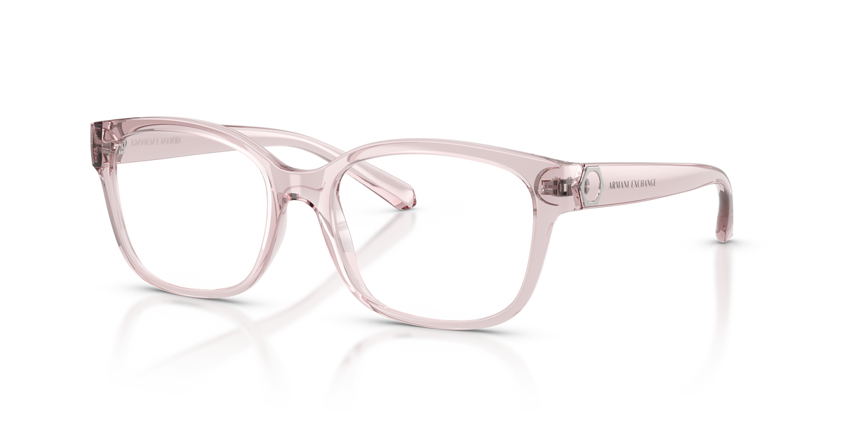 Armani Exchange AX3098 Eyeglasses Frame in 8424 Shiny Transparent Pink