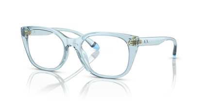 Armani Exchange AX3099U Eyeglasses Frame in 8340 Shiny Transparent Azure