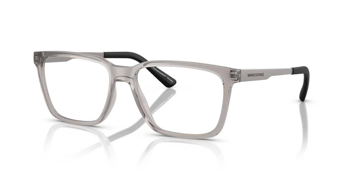 Armani Exchange AX3103 Eyeglasses Frame in 8239 Shiny Transparent Grey