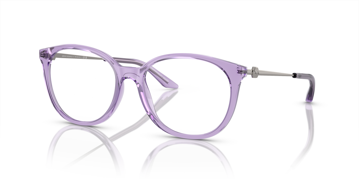 Armani Exchange AX3109 Eyeglasses Frame in 8236 Shiny Transparent Violet