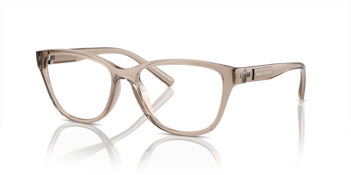 Armani Exchange AX3111U Eyeglasses Frame in 8344 Shiny Transparent Brown