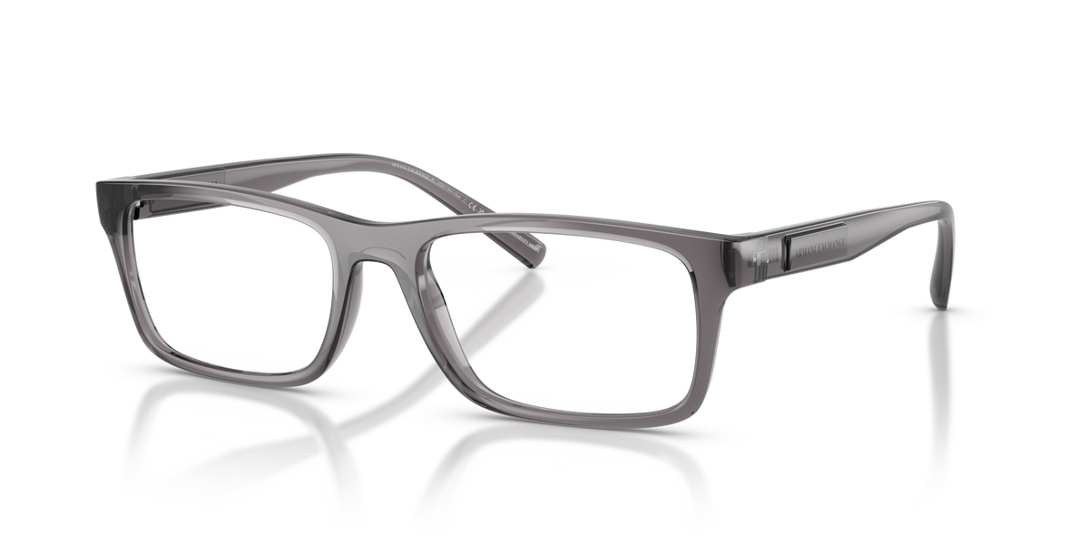 Armani Exchange AX3115 Eyeglasses Frame in 8239 Shiny Transparent Grey