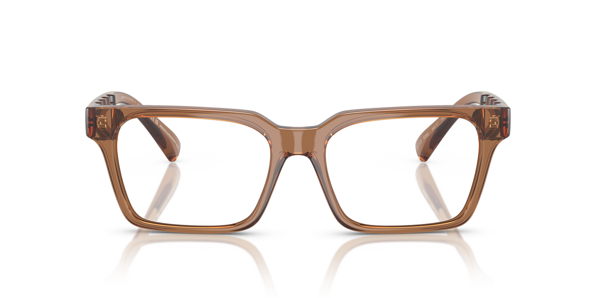 Armani Exchange AX3122 Eyeglasses Frame in 8358 Shiny Transparent Brown, front view