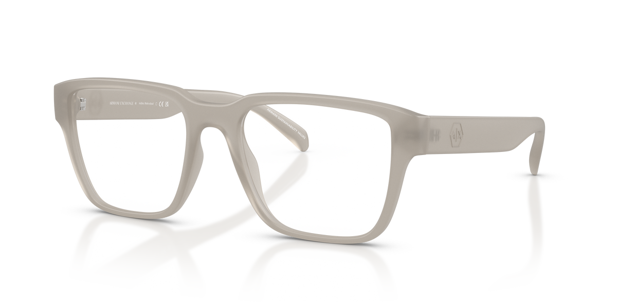 Armani Exchange AX3123U Eyeglasses Frame in 8372 Matte Opal Grey