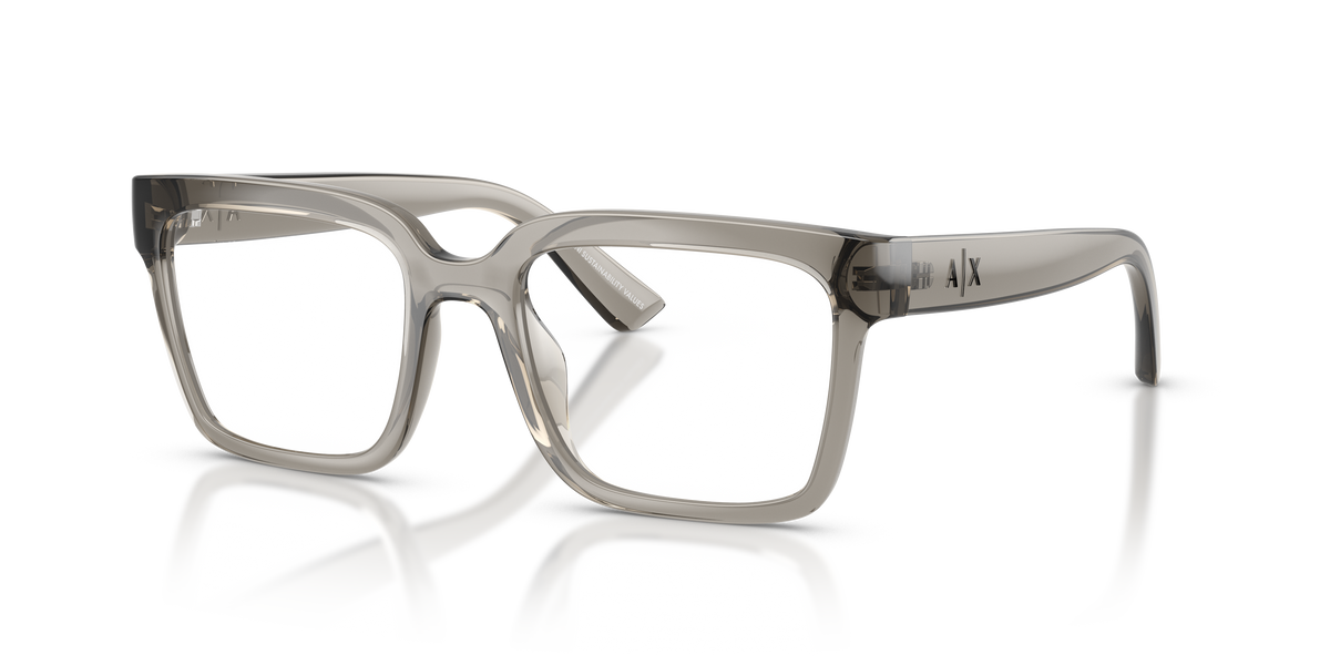 Armani Exchange AX3133U Eyeglasses Frame in 8394 Shiny Transparent Grey