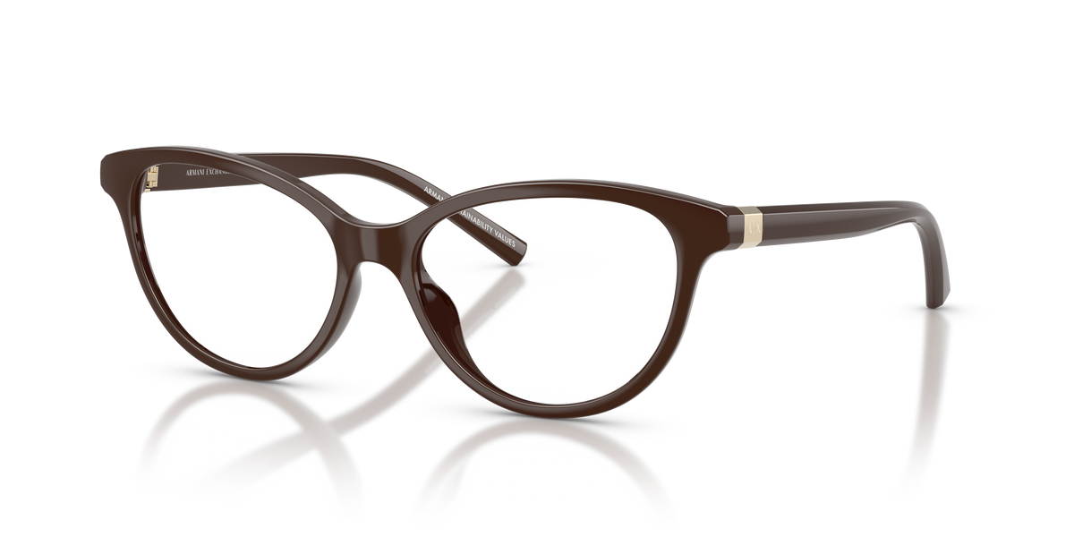 Armani Exchange AX3138U Eyeglasses Frame in 8402 Shiny Dark Brown
