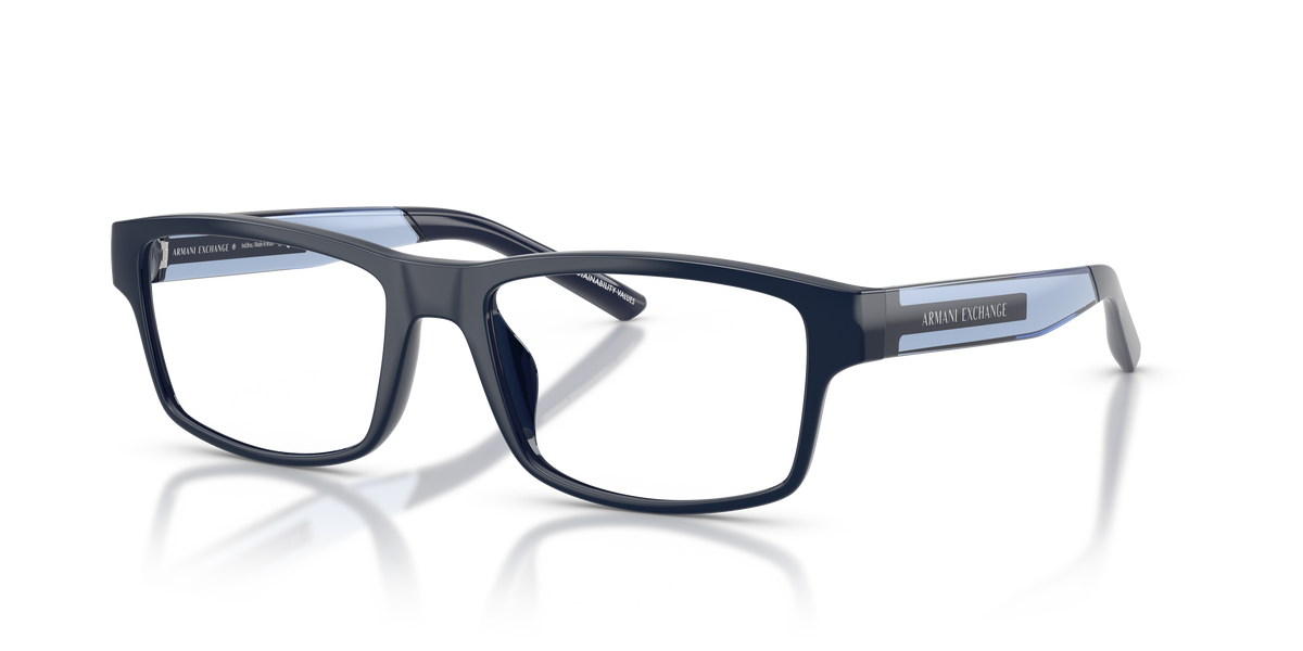 Armani Exchange AX3140U Eyeglasses Frame in 8404 Shiny Blue