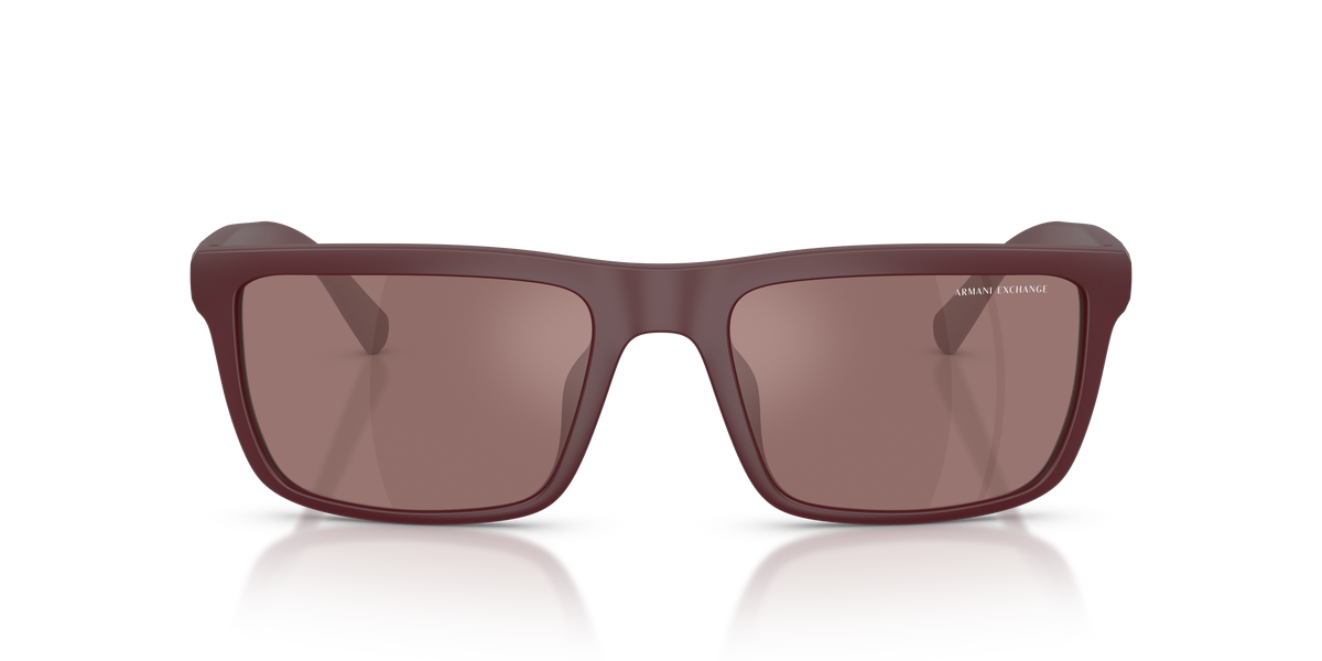 Armani Exchange AX4174SU Sunglasses in 84136G Matte Burgundy / Brown Mirror Internal Silver lens, front view