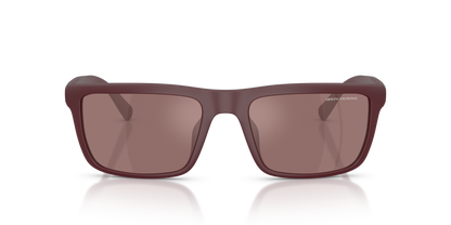 Armani Exchange AX4174SU Sunglasses in 84136G Matte Burgundy / Brown Mirror Internal Silver lens, front view