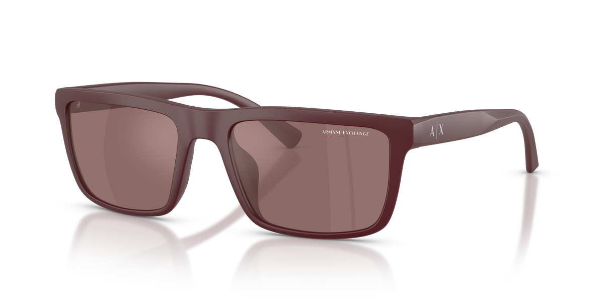 Armani Exchange AX4174SU Sunglasses in 84136G Matte Burgundy / Brown Mirror Internal Silver lens