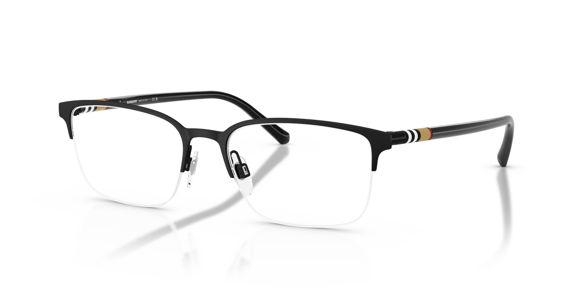 Burberry BE1323 Eyeglasses Frame in 1213 Black Rubber