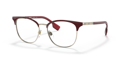 Burberry BE1355 Sophia Eyeglasses Frame in 1319 Light Gold/Bordeaux