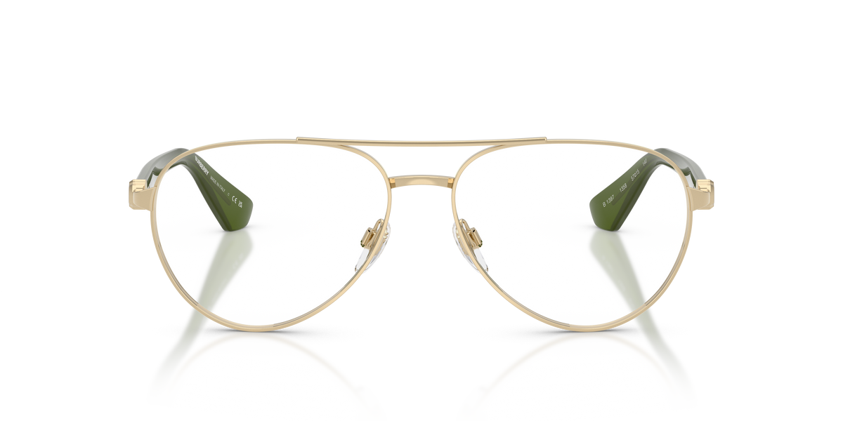 Burberry BE1397 Eyeglasses Frame in 1358 Light Gold, front view