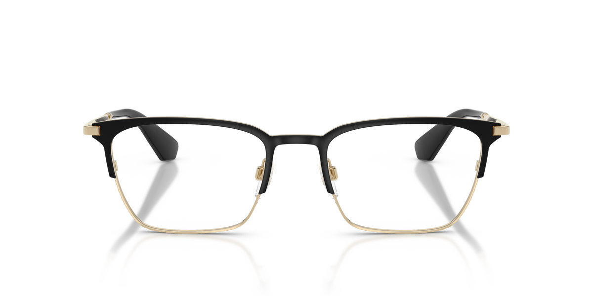 Burberry BE1401 Eyeglasses Frame in 1109 Black/Light Gold, front view