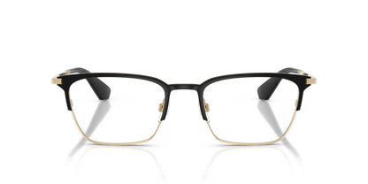 Burberry BE1401 Eyeglasses Frame in 1109 Black/Light Gold, front view