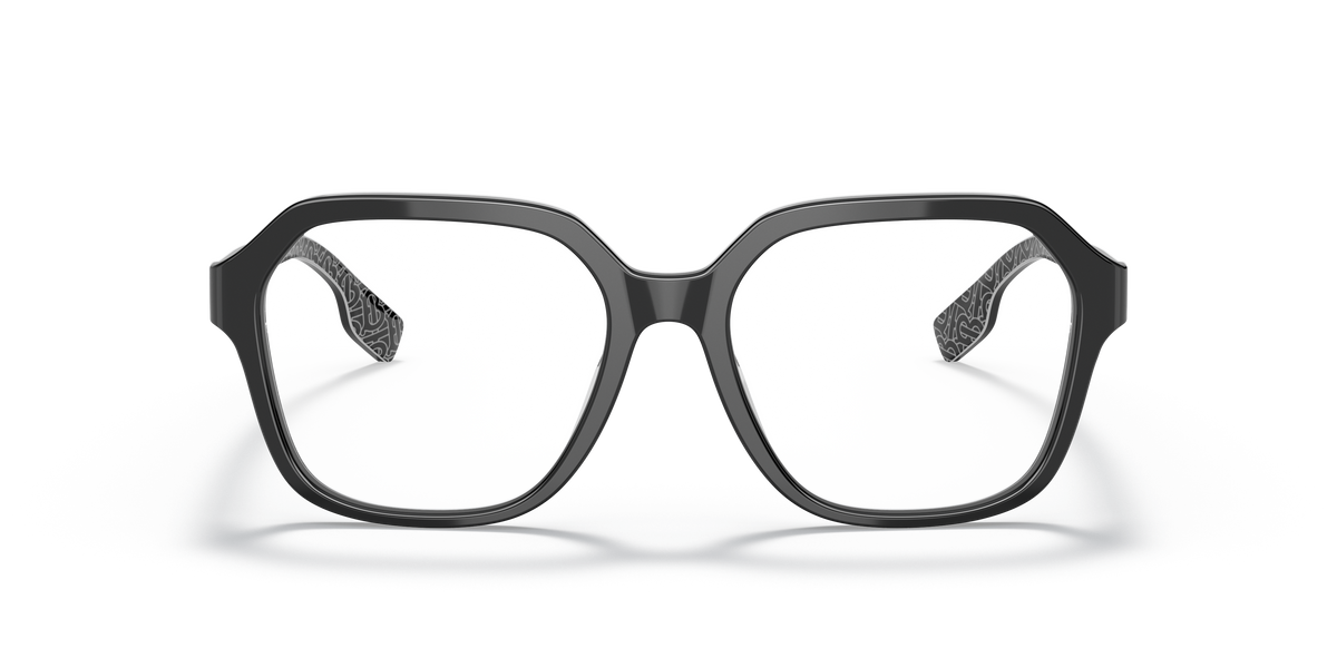 Burberry BE2358 Isabella Eyeglasses Frame in 3977 Black/Print Tb/Crystal, front view