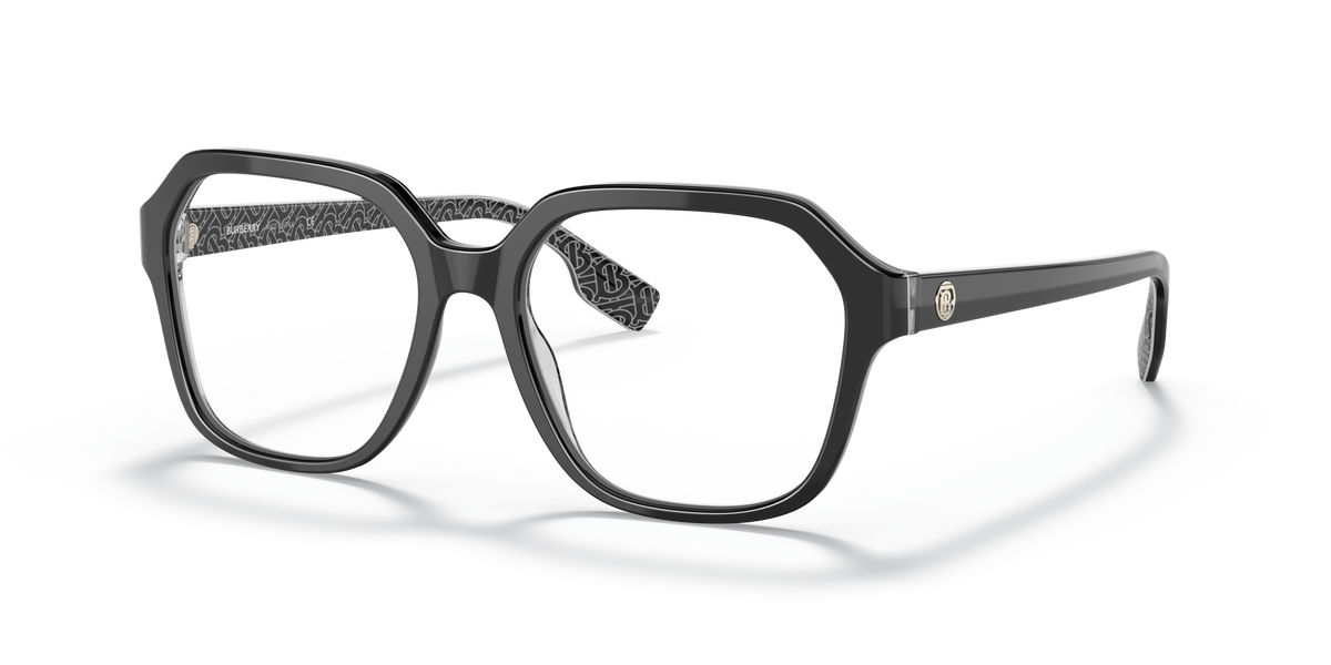 Burberry BE2358 Isabella Eyeglasses Frame in 3977 Black/Print Tb/Crystal