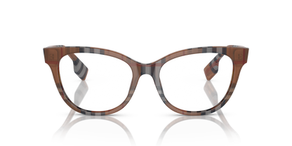 Burberry BE2375 Evelyn Eyeglasses Frame in 3966 Check Brown, front view