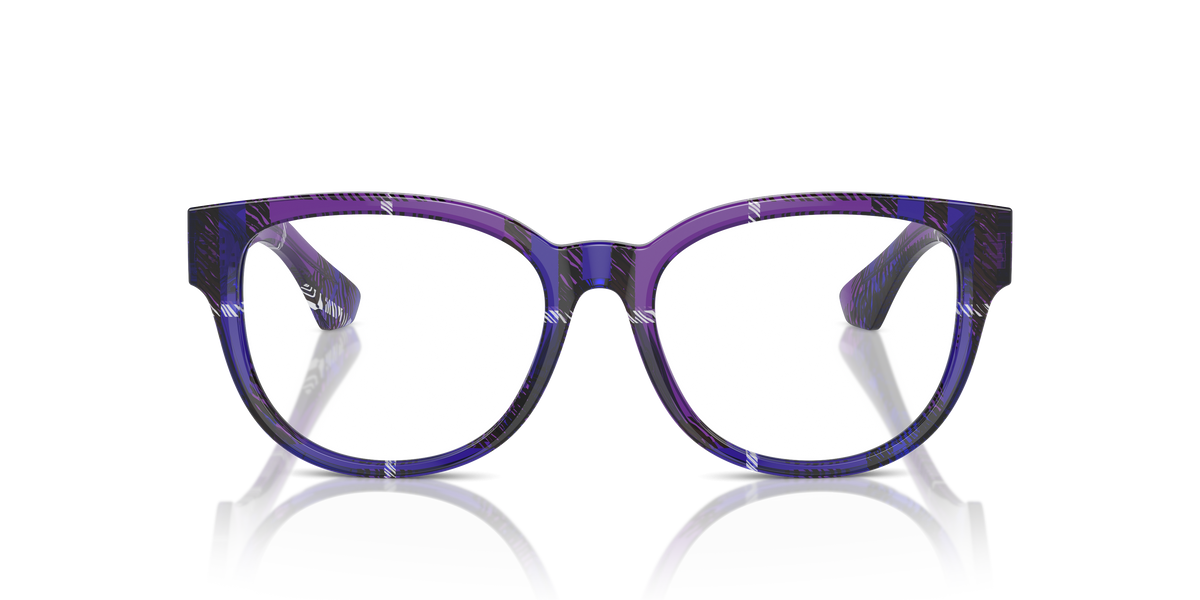 Burberry BE2410 Eyeglasses Frame in 4113 Check Violet, front view