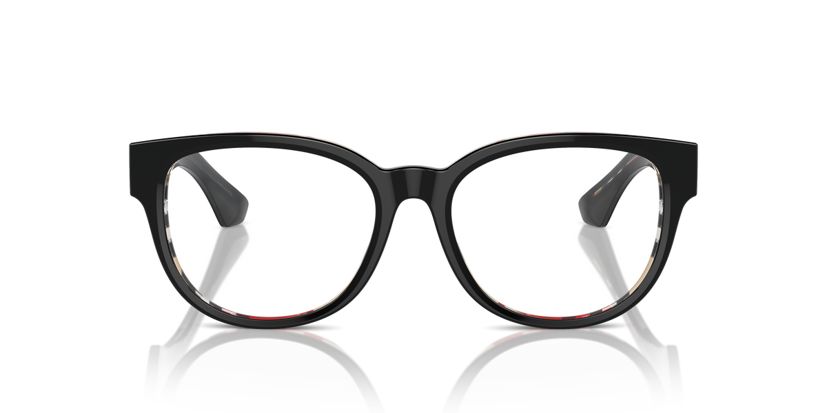 Burberry BE2410 Eyeglasses Frame in 4121 Top Black On Vintage Check, front view