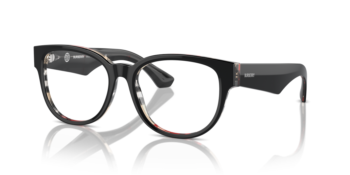 Burberry BE2410 Eyeglasses Frame in 4121 Top Black On Vintage Check