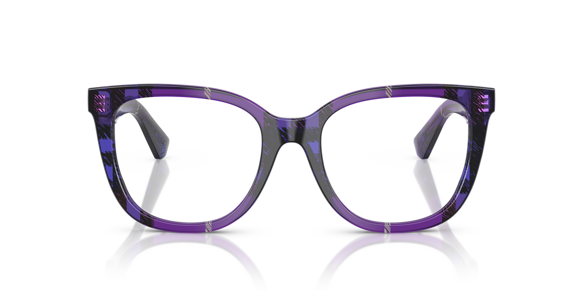 Burberry BE2415 Eyeglasses Frame in 4113 Check Violet, front view