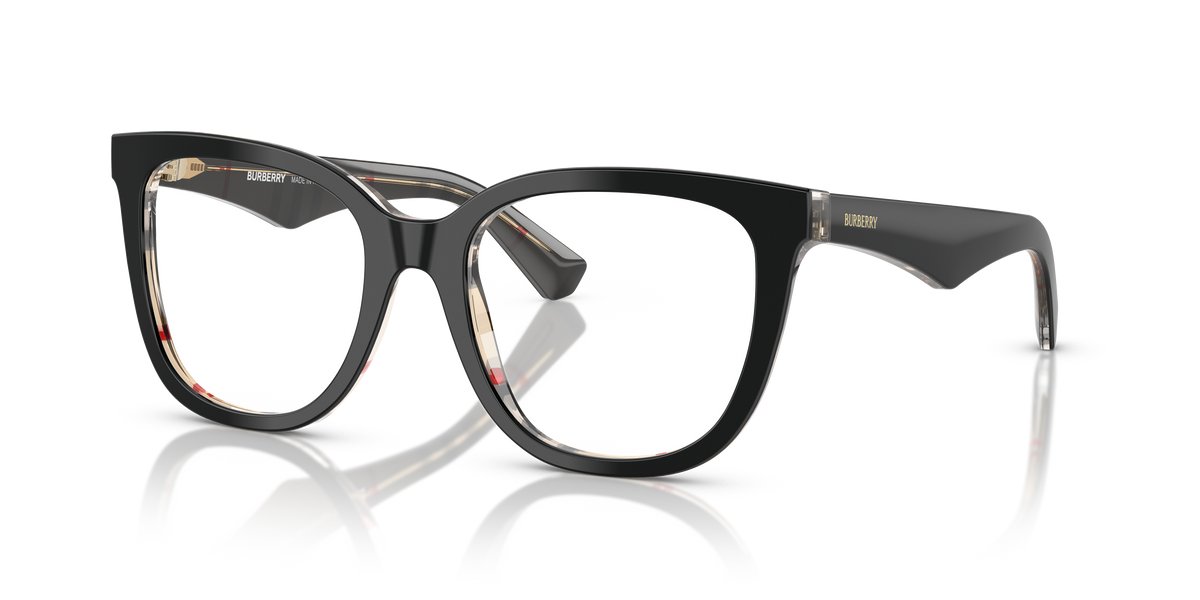 Burberry BE2415 Eyeglasses Frame in 4121 Top Black On Vintage Check