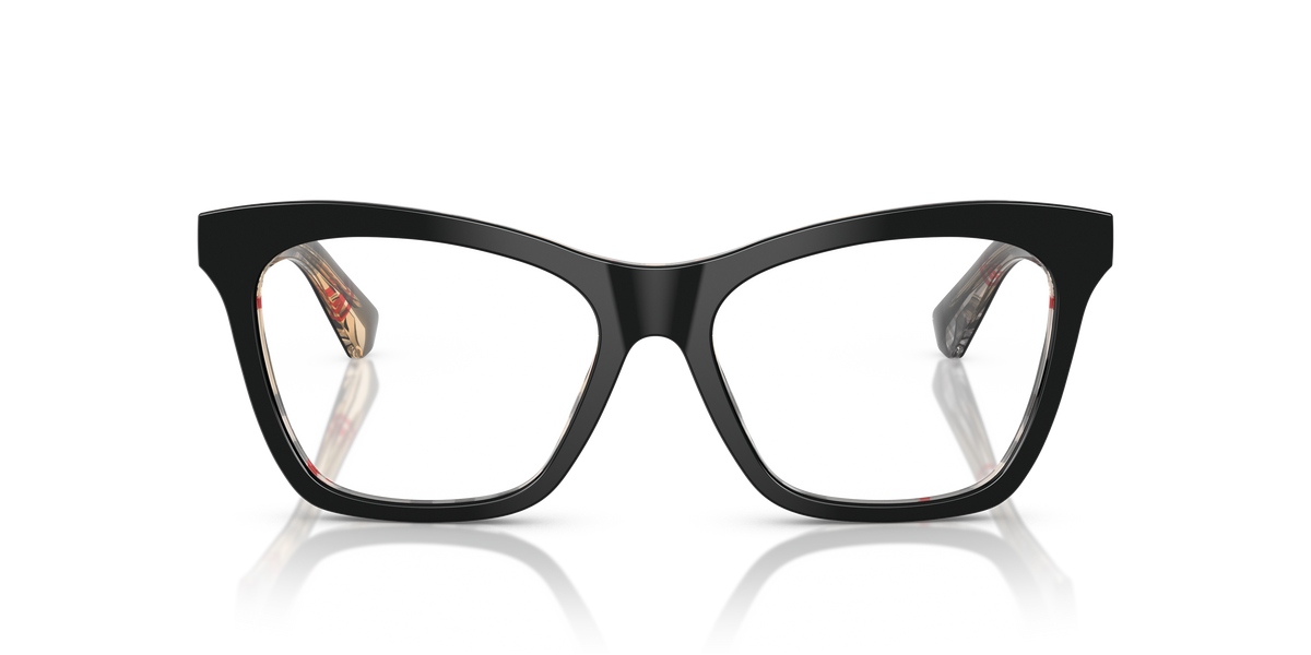 Burberry BE2416 Eyeglasses Frame in 4121 Top Black On Vintage Check, front view