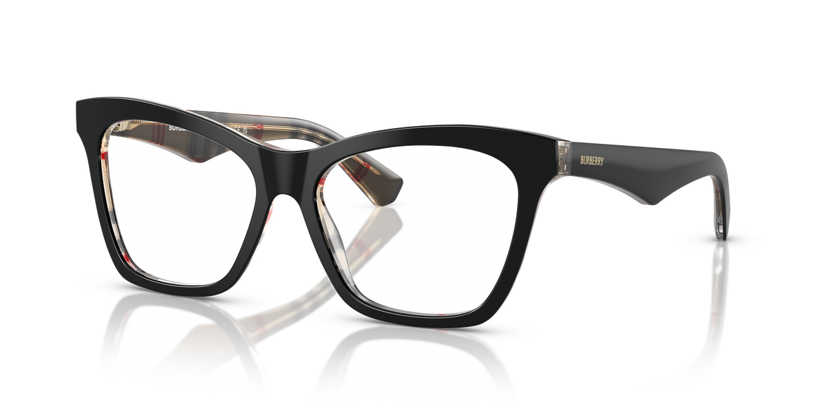 Burberry BE2416 Eyeglasses Frame in 4121 Top Black On Vintage Check