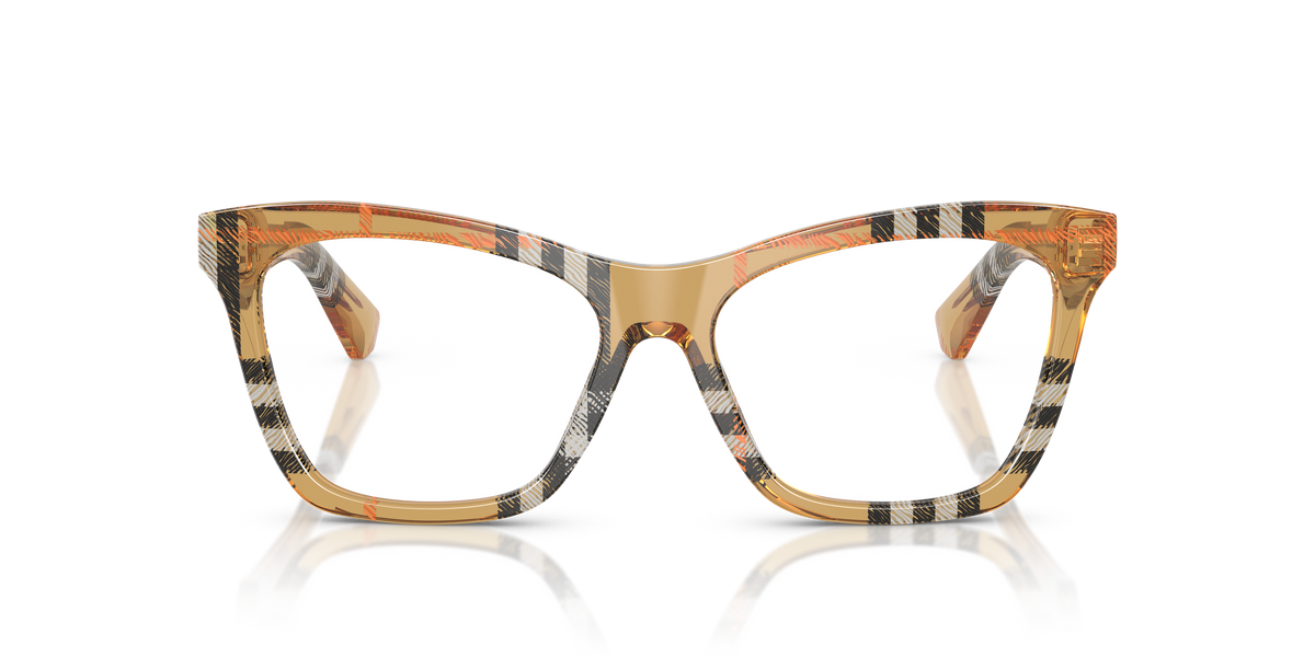Burberry BE2416 Eyeglasses Frame in 4146 Check Sand, front view