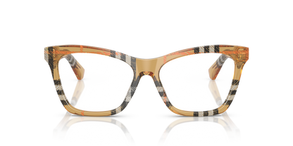 Burberry BE2416 Eyeglasses Frame in 4146 Check Sand, front view