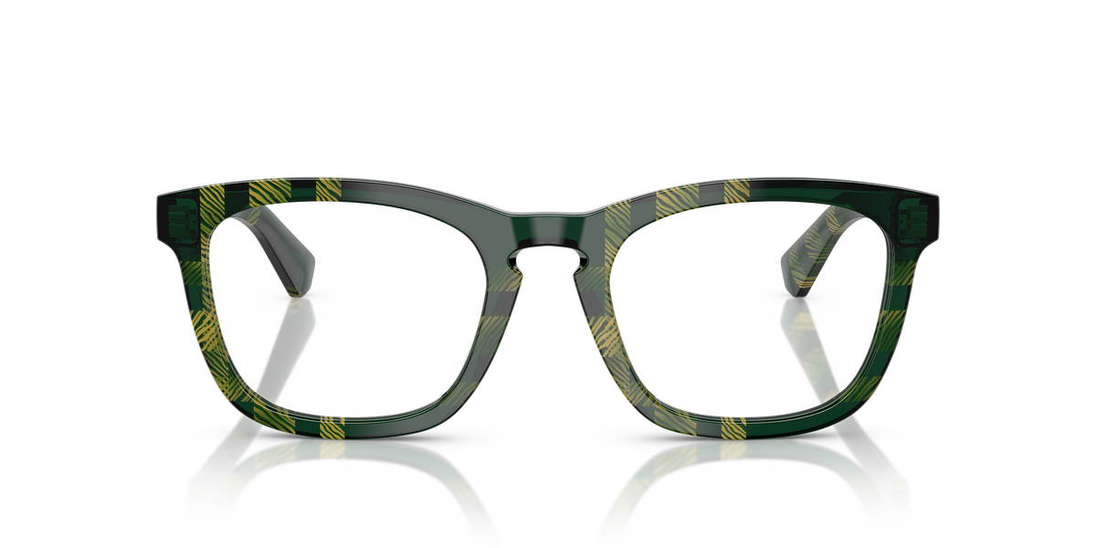 Burberry BE2417 Eyeglasses Frame in 4125 Check Green, front view